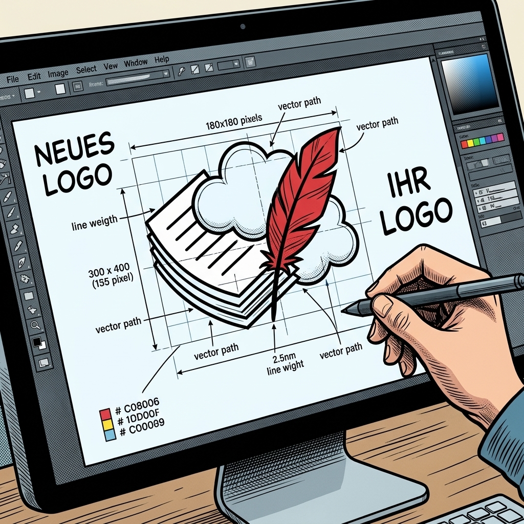 Grafikdesign-Arbeitsplatz mit Monitoren